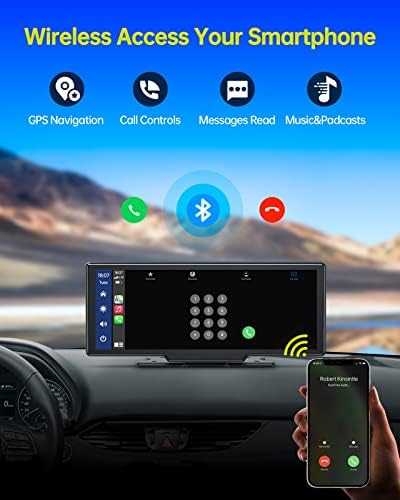 ניווט GPS של Apple CarPlay אלחוטי סטריאו GPS, מכונית מגע בגודל 10 אינץ