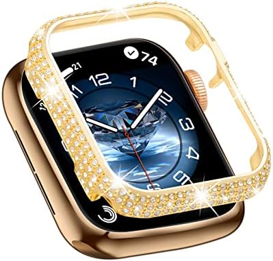 פרדקייט מתכת בלינג שעון Apple Watch עם קריסטלים יהלומים נוצצים לסדרת IWatch סדרה 8 סדרה 7 45 ממ
