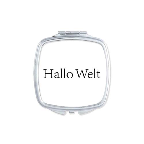 הלו העולם גרמנית אמנות דקו מתנת אופנה מראה נייד קומפקטי כיס איפור כפול צדדי זכוכית