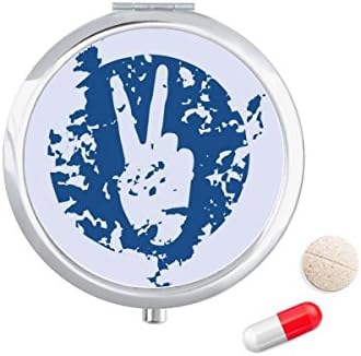 כחול סמל נצחון עיצוב איור דפוס גלולת מקרה כיס רפואת אחסון תיבת מיכל מתקן