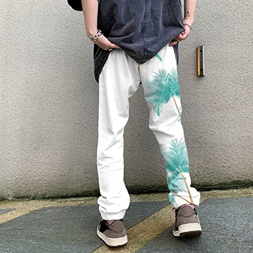 מכנסי זיעה של Xiaxogool לאדם, שני הטון של הגברים Boho הדפס גרפי מכנסי טרנינג רחבים מכנסיים