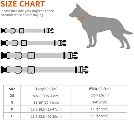 צווארון ניילון עבה של אודווד, צווארון כלבים מתכוונן קלאסי במספר צבעים, מתאים לכלבים קטנים, בינוניים וגדולים, 4
