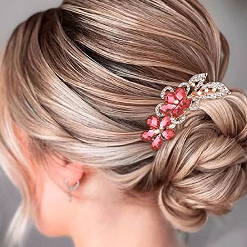 בוהנד ריינסטון שיער מסרק פרח קריסטל נוכריות חתונה שיער אביזרי תכשיטי עבור נשים ובנות