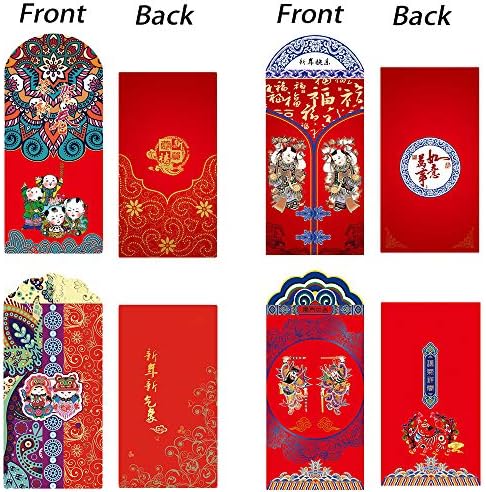 36 חתיכות סיני אדום מעטפות מנות הונג באו כסף מתנה מזל מעטפות עבור סיני חדש שנה, 12 עיצובים