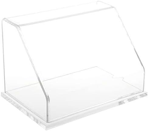 Plymor Clear Acrylic Slanted Clone Case עם בסיס עץ קשה, 9 w x 6 d x 6 h