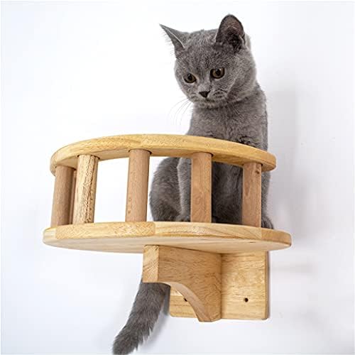 חיות מחמד ריהוט עץ טיפוס מסגרת חתולי קיר צעדים חתולי עץ מגדל קיר תליית חתלתול צעצוע בית טיפוס מסגרת עם מעקה בטיחות