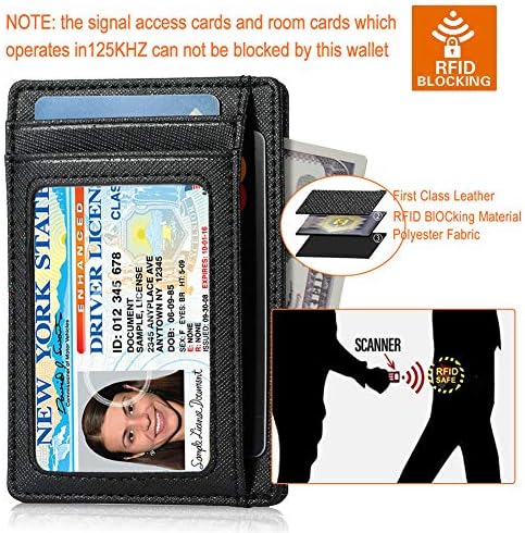 ארנק כיס קדמי עור מינימליסטי בעל כרטיס חסימת כרטיס דק לנשים