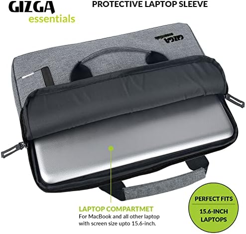 Gizga Essentials תיק נייד שקית שרוול שרוול כיסוי למחשב נייד 15.6 אינץ ', עם ידית, תיק מחשב נייד דוחה מים לגברים