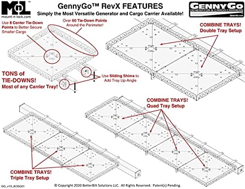 Mount-N-Lock Gennygo Revx2 Heavy Duty RV Gumper Mountator Generator & Carrier Carrier Crarer