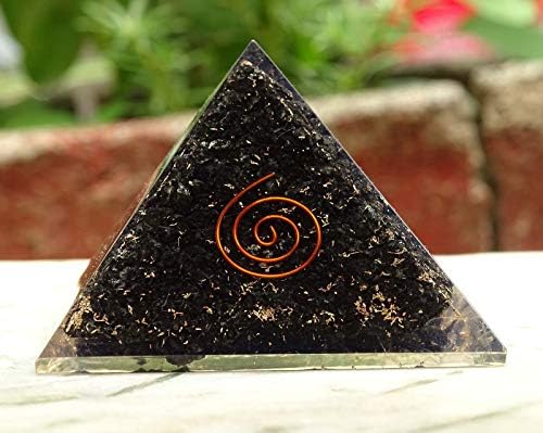 הפירמידה טורמלין הרמונית עם צ'אקרת קריסטל ריפוי סמל מדיטטון יוגה גנרטור אנרגיה קישוטי סלון