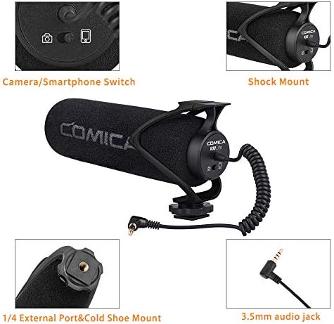 Comica CVM-V30 Lite Microphone Video Microphone, Super-Cardisoid Combenser on-Chara Microphon
