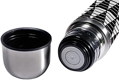 SDFSDFSD 17 גרם ואקום מבודד נירוסטה בקבוק מים ספורט קפה ספל ספל ספל עור אמיתי עטוף BPA בחינם, משולשים פס שחור