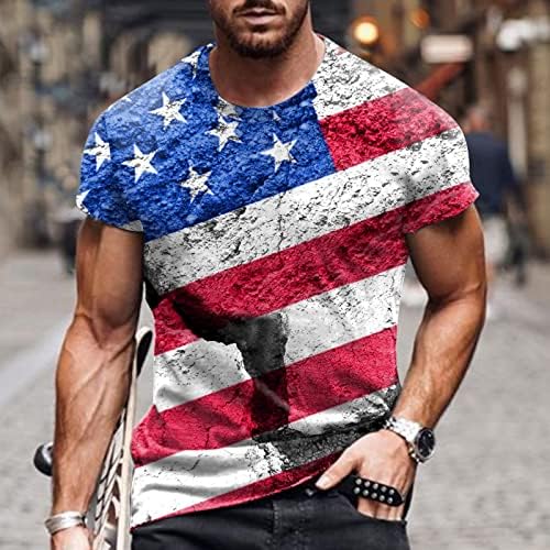 Beuu Mens Patriotic Patriotice חולצות שרוול קצר