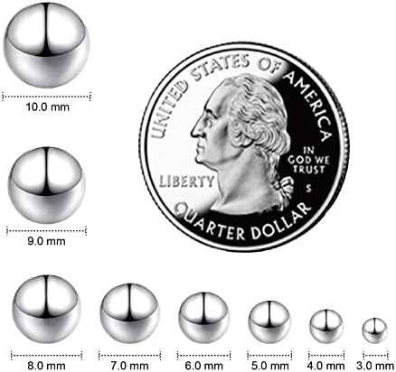 925 סטרלינג כסף כדור עגילי זמין ב 3 ממ-10 ממ, קלאסי עגול כדור הרבעה היפואלרגנית תכשיטים