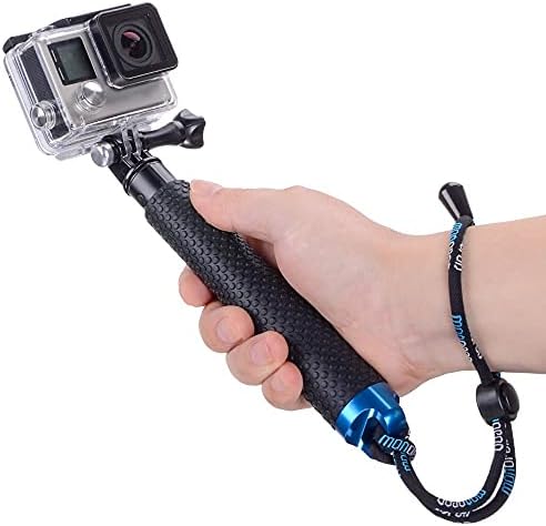 מקל Selfie של היפין, 19 אינץ 'אטומי מים אטומי מים מתכווננים תואם מוט מונופוד תואם לגיבור GoPro 7 6 5 4