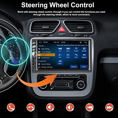 סטריאו לרכב DIN כפול, 7 רדיו מסך מגע עם Apple Carplay Android Auto Car Multimedia Multermedia Clouk