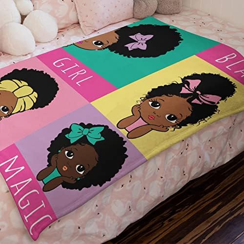 Hawskgfub פעוט תינוקת שחורה ילדה קסם שמיכה אפריקאית אמריקאית יוני -עשרה, משתלת מקרון אפרו מלנין נסיכת פלנל פלייס
