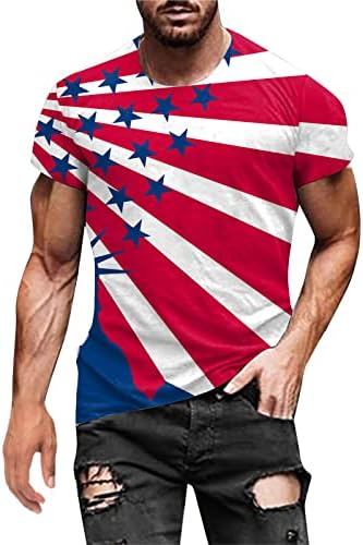 חולצות פטריוטיות של TDOENBUTW לגברים חולצות טשטורות אמריקאיות כפתור מודפס חולצת הוואי
