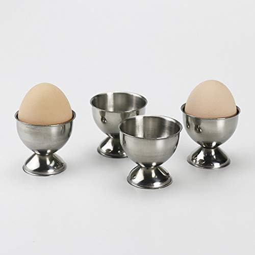 2 יחידות נירוסטה ביצת כוסות ביצת מחזיקי ביצת מגש מטבח גאדג ' טים כלים לביצים קשות, כסף