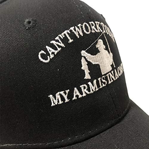 ערך כובע דיג מצחיק כובע בייסבול רקום לא יכול ללכת לעבודה היום הזרוע שלי נמצאת בכתובת כותנה טהורה מתכווננת