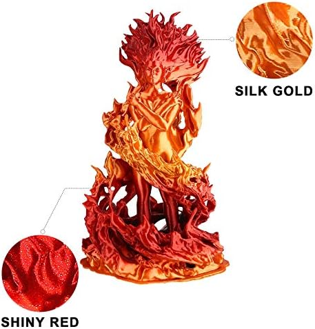 AMOLEN PLA 3D 1.75 ממ משי מבריק של נימה, זהב אדום וכחול אדום