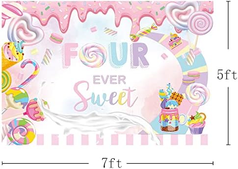 מהופונד 7 על 5 רגל קנדילנד ארבעה אי פעם מתוק רקע קינוח סוכריות על מקל לילדים בנות ורוד יום הולדת