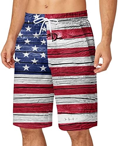מכנסי שחייה של קיץ מגברים מקצרים של יום עצמאות קיץ יום מכנסיים בגודל מכנסיים גודל שרוך