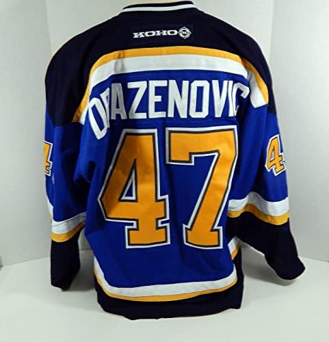 2006-07 St. Louis Blues Nick Drazenovic 47 Game השתמש ב- Blue Jersey A Patch 047 - משחק השתמשו ב- NHL