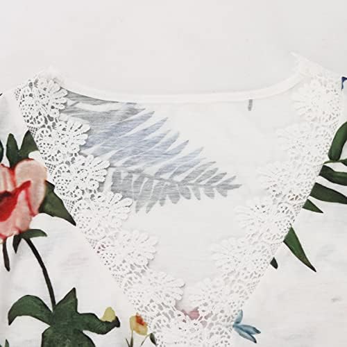 נשים צמרות חולצות גרפיות פרחוניות חולצות פרחוניות שרוול קצר v סטרץ צוואר סולש