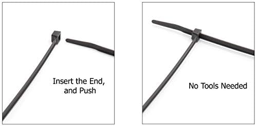 קשרי רוכסן ניילון שחור בגודל 14 אינץ ' - עניבת רוכסן חזקה, קשרי תיל - חור הרכבה מקורה וחיצוני -חוץ, חור הרכבה,