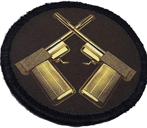 ג'יימס בונד גולדיני 077 טלאי מורל אקדח מוזהב. מושלם לציוד הצבא הצבאי הטקטי שלך, תרמיל, כובע בייסבול מפעיל,