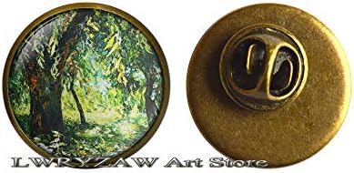 סיכת ערבה, רוח ושמש, תכשיטי עץ ערבה, סיכת אמנות מופשטת של ערבה, סיכת ווילו, M301