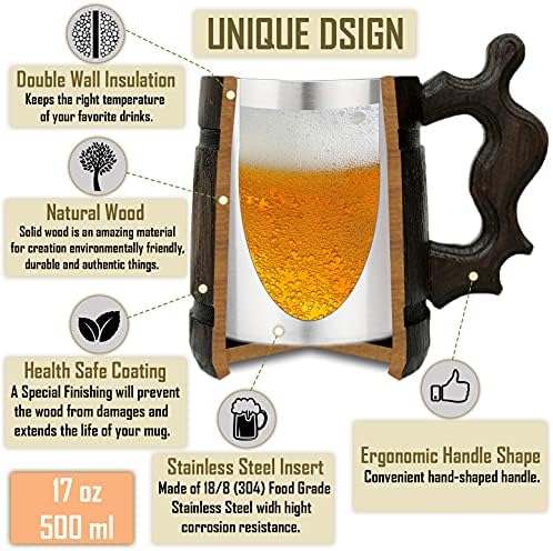 FFXIV Black Mage ספל מעץ מעץ. מתנה לגיימרים. בירה שטיין. ספל בירה עץ מותאם אישית. מתנה בהתאמה אישית בשבילו,