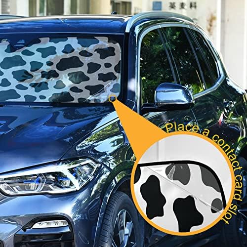 דפסת פרה מכונית שמש צלל שחור לבן הדפס בעלי חיים משמשה קדמית מגן שמש UV קרן הגנה מגן שמש מתקפל מגן חלון