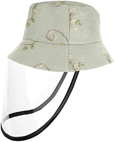 כובע מגן למבוגרים עם מגן פנים, כובע דייג כובע אנטי שמש, גפן פרחים וינטג 'פשוט