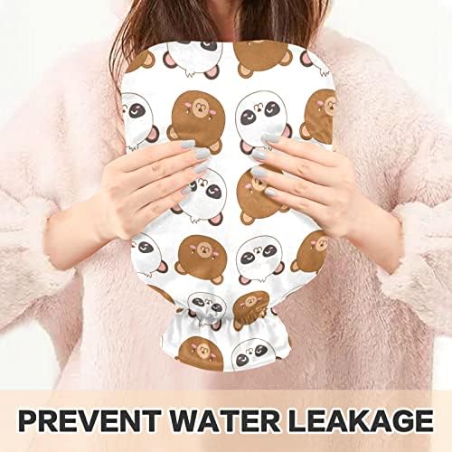 בקבוקי מים חמים עם כיסוי חמוד בעלי החיים פנדה דוב חם מים תיק עבור כאב הקלה, נשים מבוגרים, יד רגליים חם 2 ליטר
