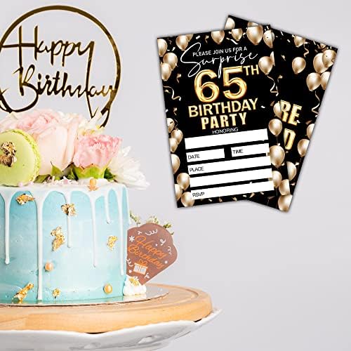 הזמנה ליום הולדת 65 - הזמנה ליום הולדת שחור וזהב - יום הולדת הזמנת רעיונות לאישה ומבוגרים - 20