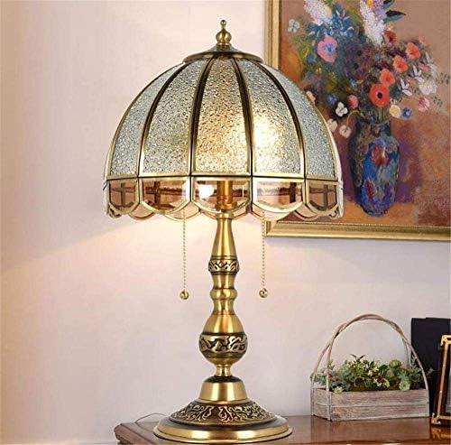 מנורות שולחן GMLSD, מנורת שולחן תאורה דקורטיבית מקורה מנורת שולחן מיטה זכוכית אירופית, מתג משיכה, ארפלת זכוכית,