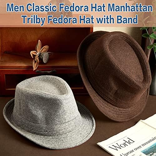 4 יחידות קלאסי פדורה גברים כובעי טרילבי פדורה כובע לגברים קצר ברים פנמה כובעי עם להקת יוניסקס 1920 בציר סגנון