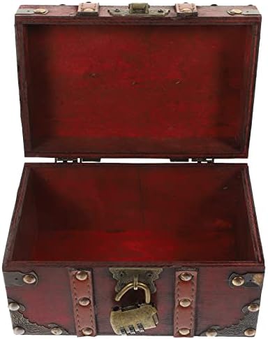 תיבת אחסון מעץ מיכל חזה קופסת תכשיטים בפיראטים קופסת אוצר ארגון קוסמטיקה מארגן קופסת מזכרת קופסת