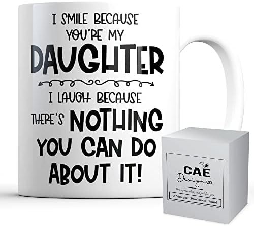 קה עיצוב שיתוף אני חיוך כי אתה שלי בת קפה ספל-מצחיק עבור הבת שלי מאמא אבא-איסור פרסום יום הולדת חג המולד