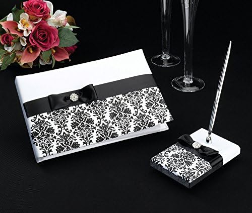 ליליאן ורד שחור לבן דמשק חתונה סט של סט עט עט