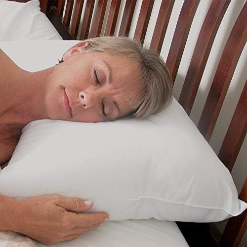 כרית מיטה סטנדרטית של DMI, כריות ישנים בצד ובגב, נהדרת לשינה בכל תנוחה, 19 x 27, לבן