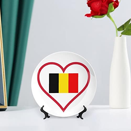 אני אוהב בלגיה אדום לב עצם מצחיקה סין צלחת דקורטיבית צלחות קרמיקה עגול