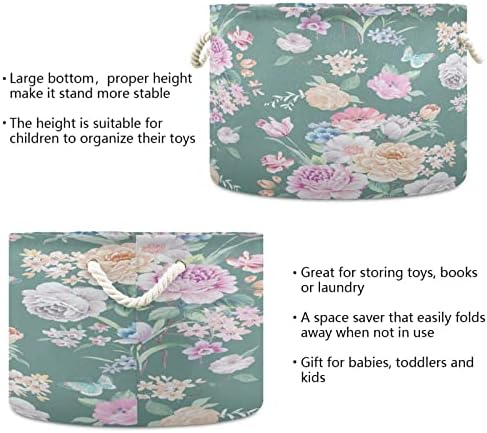 פרחי קיגאי ופרפר כותנה סל חבלים סלסלים גדולים של כביסה לתינוקות סל שמיכה סלסלת סלסלת צעצועים לילדים מארגן