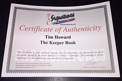 טים האוורד חתם על ספר השומר עם COA & PIC מהחתמת שוער הכדורגל של ארהב פיפא