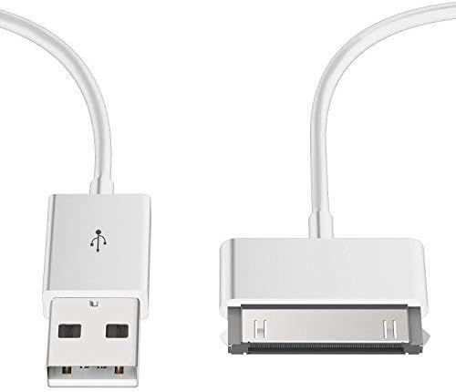 החלפת כבלים מאסטר נתוני USB 30 פינים סנכרון טעינה כבל תואם לאייפון 4/4S, 3G/3GS, iPad 1/2/3 ו- iPod, 1 מטר,