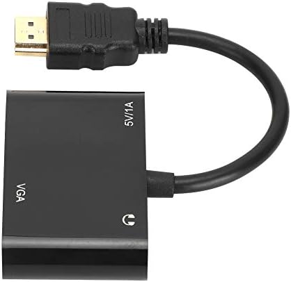 מנהל התקן מובנה נייד HDMI ל- HDMI+מתאם VGA עם תקע כבל וידאו ממיר שמיר שמע והפעל תואם עבור Windows
