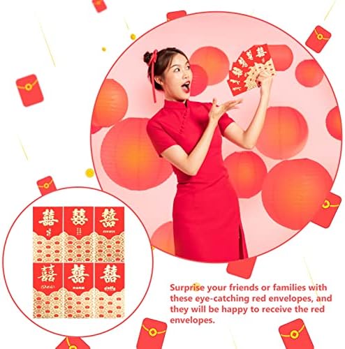 האנבאס 30 יחידות חתונה סיני חדש שנה נייר אדום מנות אדום מעטפות כסף שקיות
