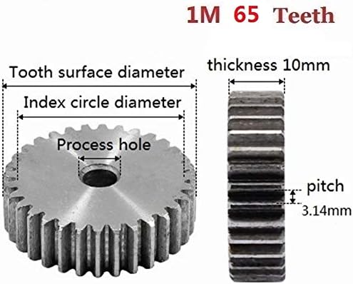 ציוד תעשייתי 2 יחידות 1 מ ' 65 שיניים שלוחה הילוך פחמן 45 פלדה מיקרו מנוע שידור חלקי הילוך תיבת